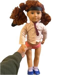 Vtg Our Generation doll Curly Red hair blue eyes Beautiful 18” Battat OG Tie